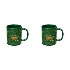 2PK The Lord Of Rings Middle Earth Coloured Coffee Mug Green and Yellow