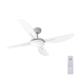 Lumio 1220mm 48" White Skylar DC 4-Bladed Ceiling Fan With RF Remote Control