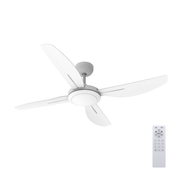Lumio 1220mm 48" White Skylar DC 4-Bladed Ceiling Fan With RF Remote Control