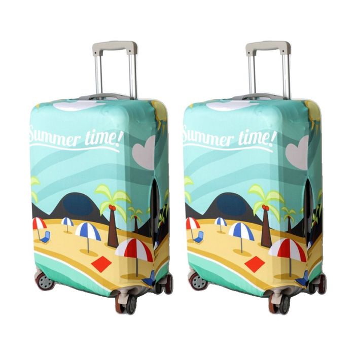 2PK Tosca Luggage Cover Summer Time Design Durable Suitcase Protector Medium