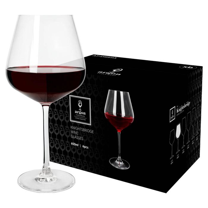 Argon Tableware Knightsbridge Crystal Red Wine Glasses - 650ml - Pack Of 24