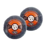 2PK Auskin Sheepskin Car/Auto Steering Wheel Cover - Charcoal
