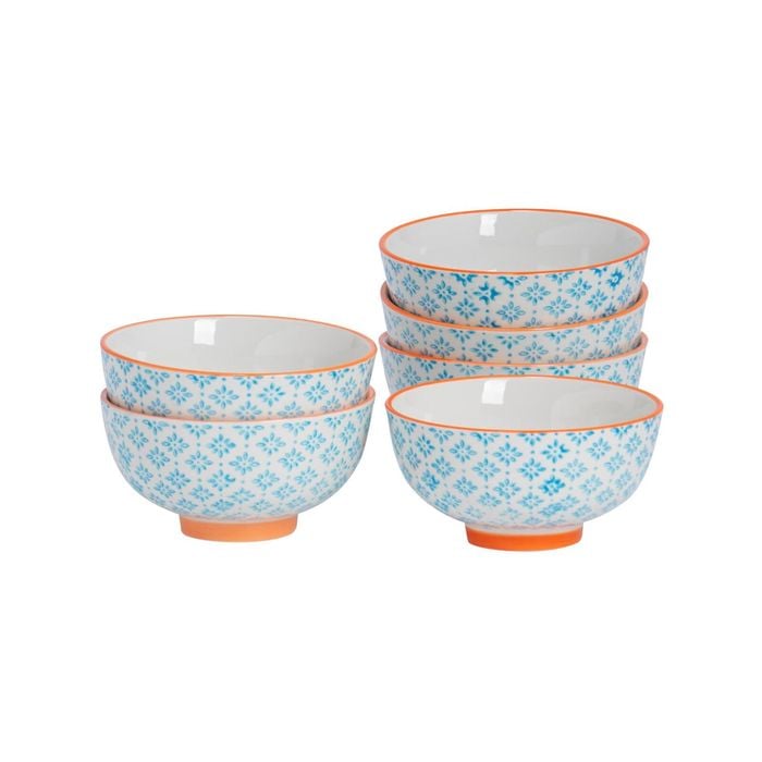 Nicola Spring Patterned Rice & Dessert Bowls, 12cm - Set of 6
