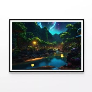 View of Night in the Mountains  Print 100% Australian Made 90x60cm  (Poster)