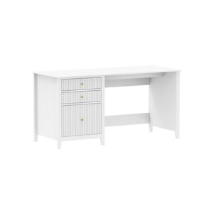 Zara Fluted 3 Drawer Vanity Desk - White