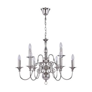 Lexi Lighting Ganeed Rustic 9-Light Pendant Light Large Polished Nickel Metal