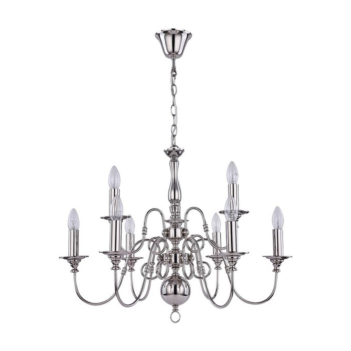Lexi Lighting Ganeed Rustic 9-Light Pendant Light Large Polished Nickel Metal