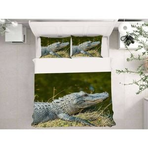 3D Animal Crocodile 020 Bed Pillowcases Quilt King Single Size
