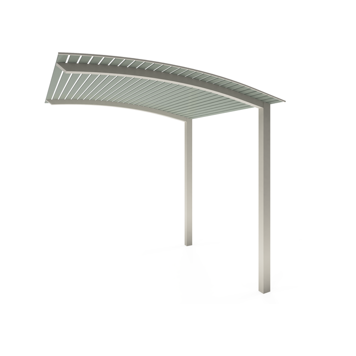 Exterior Life 5.0m Miami Curved Surfmist/Woodland Grey Pergola