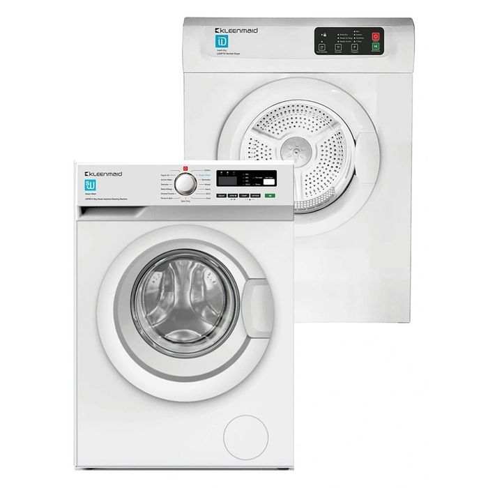 Kleenmaid Washing Machine Steam Assisted 8kg Vented Dryer Sensor Controlled 7kg Bundle
