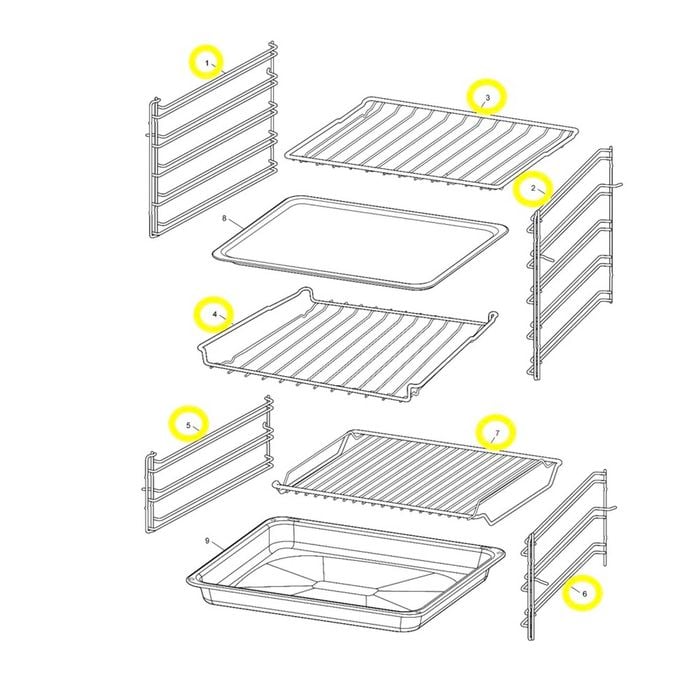 Double Oven Wire Rack Complete Assembly With Sides (Both Ovens) 140184583015, suits Westinghouse