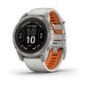 Garmin Fenix 7 Pro Sapphire Solar Ed 47mm Ti W/fog Gray And Ember Orange Band