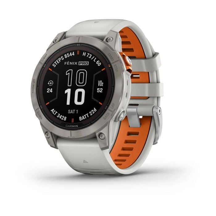 Garmin Fenix 7 Pro Sapphire Solar Ed 47mm Ti W/fog Gray And Ember Orange Band