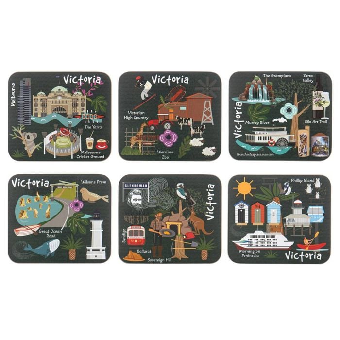 Ashdene Land Down Under Set Of 6 Coasters