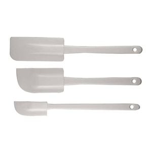 3pc Avanti Spatula Kitchen Mixing/Scraping Baking Utensil w/ Plastic Handle WHT