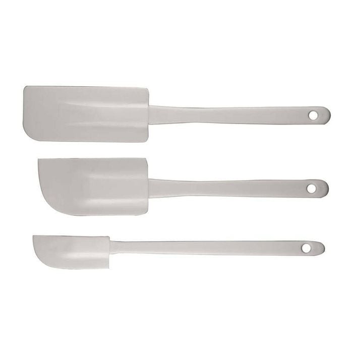 3pc Avanti Spatula Kitchen Mixing/Scraping Baking Utensil w/ Plastic Handle WHT
