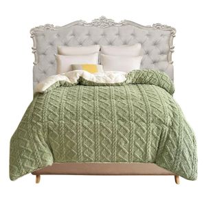 Anycozy Green Cashmere Blanket 180 x 220cm Thick Warm Quilt Comforter