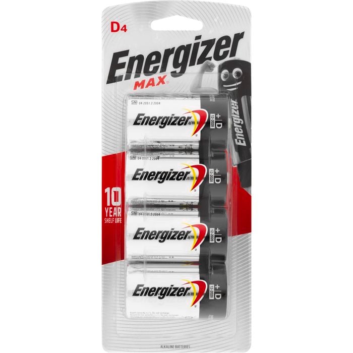 Energizer Max D Alkaline Batteries - 4 Pack