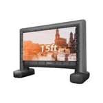 Costway 15ft Inflatable Screen Double-Sided All Weather w/150W Air Blower