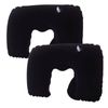 Catzon 2 Pcs Inflatable U-Shaped Pillow Flocked Fabric-Black