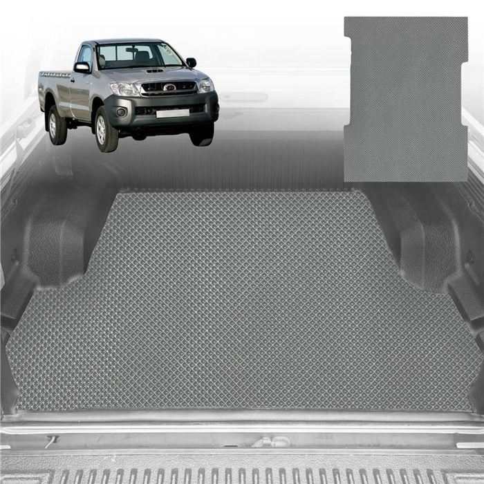 6D Diamond Ute Tub Mat for Toyota Hilux Single Cab 2005-2015 (with spray on liner or no liner) - Grey