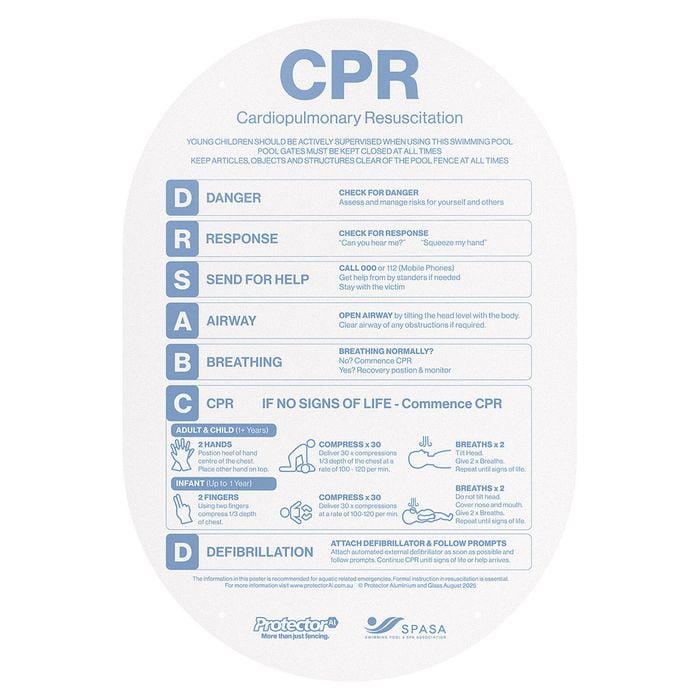 ProtectorAl 387 x 565mm Ocean Oval CPR Chart