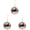 3PK Urban Disco Globe Bauble Hanging Christmas Decoration 8cm Rose Gold