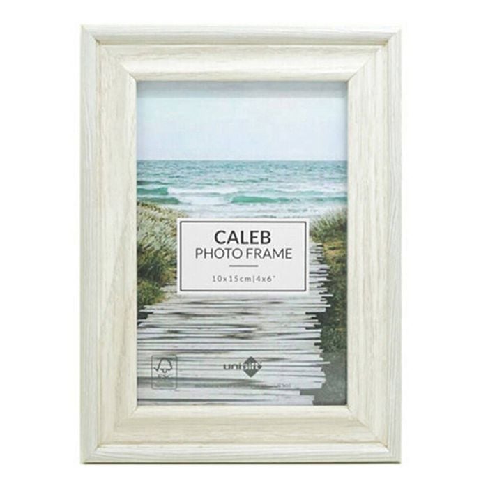 Unigift Caleb Wooden/Glass Picture Photo Frame 10x15cm Grey/Cream