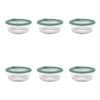 6PK Ecology Store Round Glass Food Container 400ml - Eucalyptus