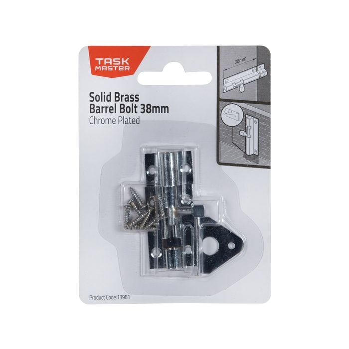 Taskmaster 38mm Chrome Plated Barrel Bolt