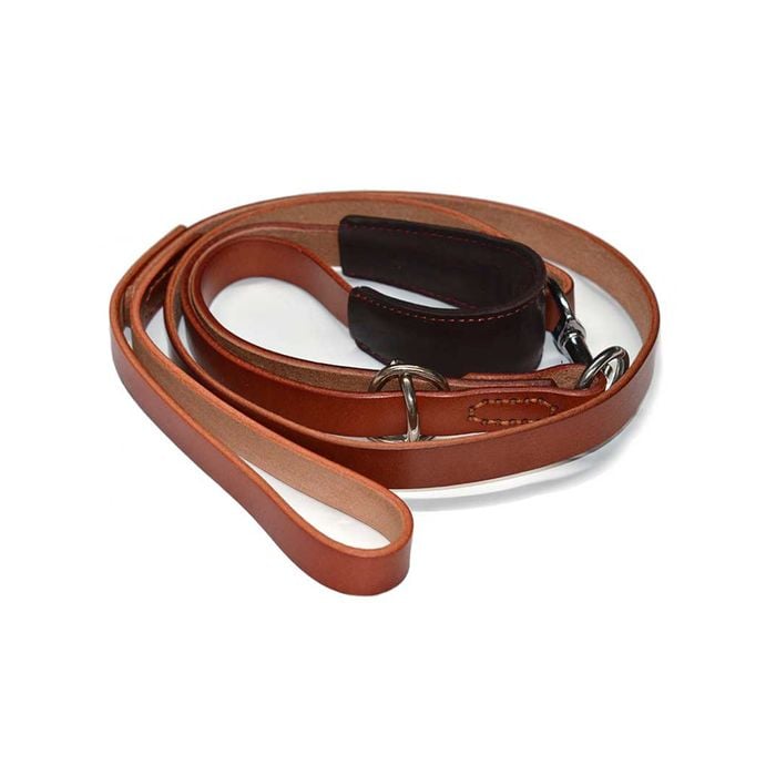 CottonMore  Top Quality Real Leather Adjustable Dog Collar & Leash set Brown
