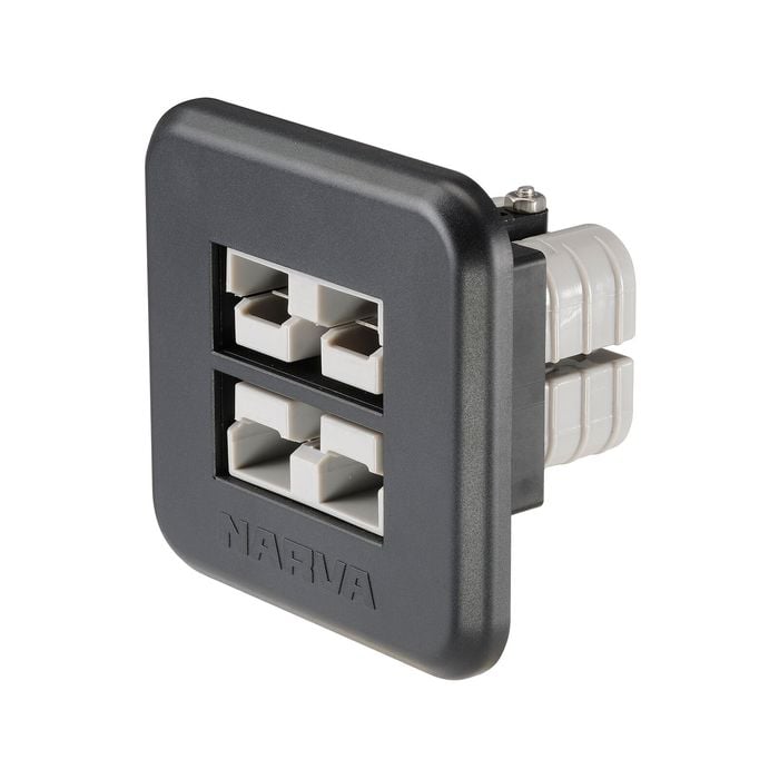 Narva HDRV Dual Flush Mount 50A Connector with Covers 81112BL