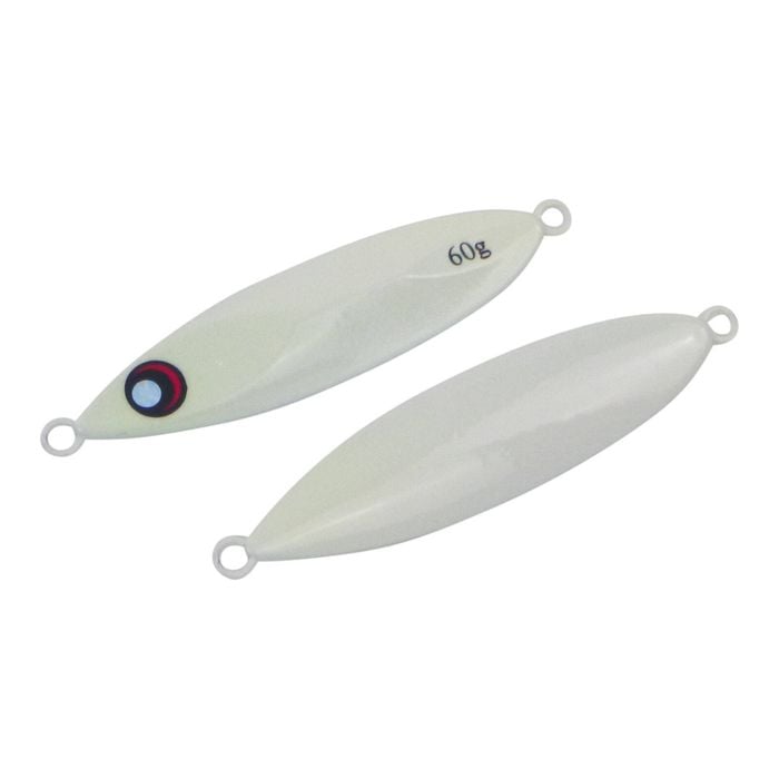 Finesse Slow Pitch Flutter Jig, 60gm, Lumo White, 2 Pack