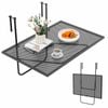 Costway Balcony Hanging Table 60.5x50.5x51cm Railing Table Side Metal