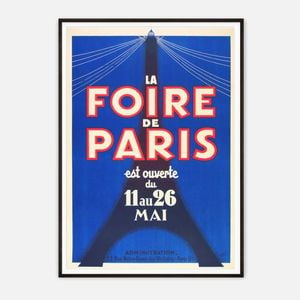 Galrie Vintage La Foire de Paris Poster - Iconic French Event Art Print, Black Frame, A4 21 x 30cm (8 x 12inch)