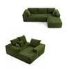 Ufurniture 277cm 3 Seater Sofa W/ Large Recliner No Assembly Corduroy Compressed Sofa Floor Lounge Couch Green
