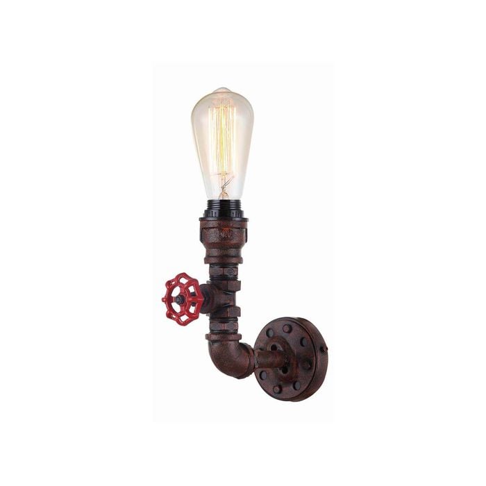 CLA Lighting STEAM Interior Aged Iron Pipe Wall Light- 1Lt