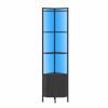 Ufurniture 4-tier Corner Storage Cabinet 160cm Standing Corner Shelf Plant Stand Display Bookshelf Black