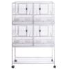 YES4PETS White Breeding Bird Budgies Aviary Cage Shelf Wheels