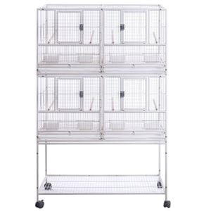 YES4PETS White Breeding Bird Budgies Aviary Cage Shelf Wheels