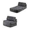 Ufurniture 3-in-1 Convertible Folding Floor Sofa Bed 90cm Corduroy Single Lounge Boneless Lazy Couch Grey