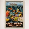 Galrie Vintage Great Barrier Reef Travel Poster by Roger Broders Queensland Australia Art, Wood Frame, A0 84 x 119cm (33x47inch)