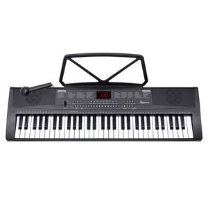 Karrera 61-Key Electronic Piano Keyboard 75cm Black - Portable Digital Keyboard with 255 Timbres & Lesson Modes