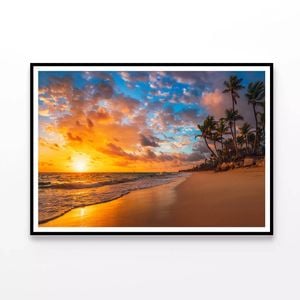Paradise Tropical Island Beach  Print 100% Australian Made 90x60cm  (Poster)
