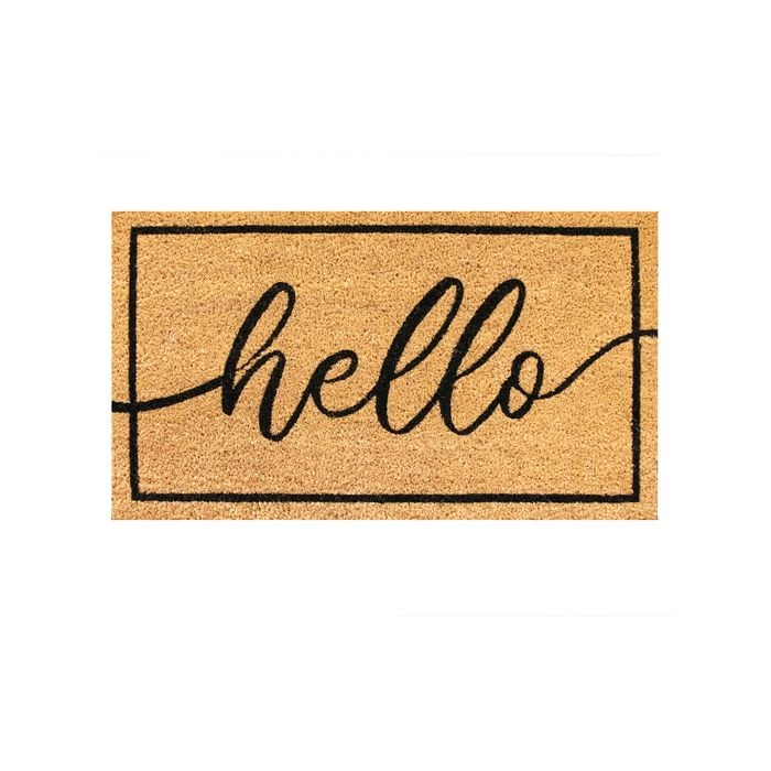 Madras Link 40 x 70cm Black Decorative Hello Coir Door Mat