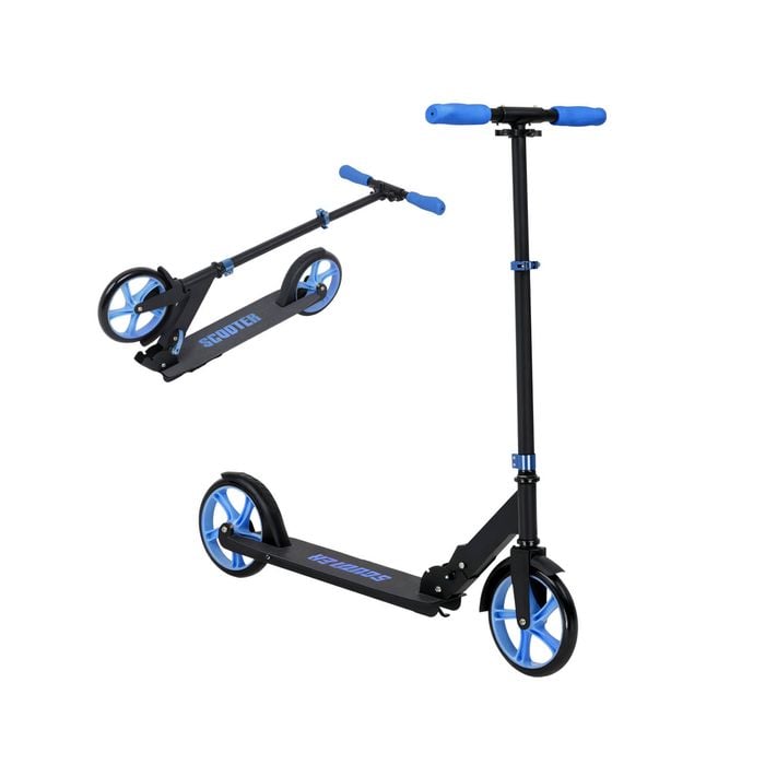 Advwin Folding Kids Kick Scooter w/ Big Wheel & Adjustable Height Blue