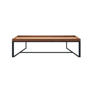 HomeStar Regent Rectangle Coffee Table Black Powdercoated Metal Legs - Oak veneer