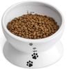 Cat Bowl Elevated, Raised Cat Food Bowl, Tilted Cat Dish, Ceramic Water Bowl for Flat-Faced Cats or Small Dogs, No Spill, 444 ML