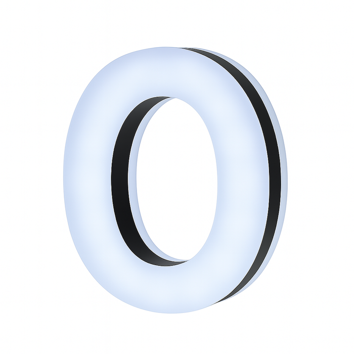 Lit Up 3D Led Letter O Illuminated Opal Acrylic 100mmHx92mmWx23mmD