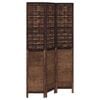 vidaXL Room Divider Privacy Screen 3 Panels Dark Brown Paulownia